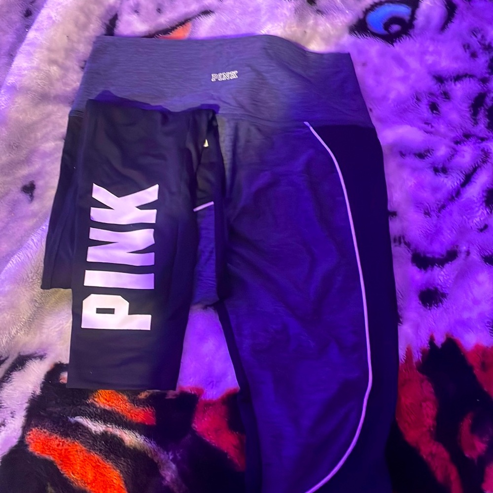 PINK grey, black, and white “ultimate” leggings